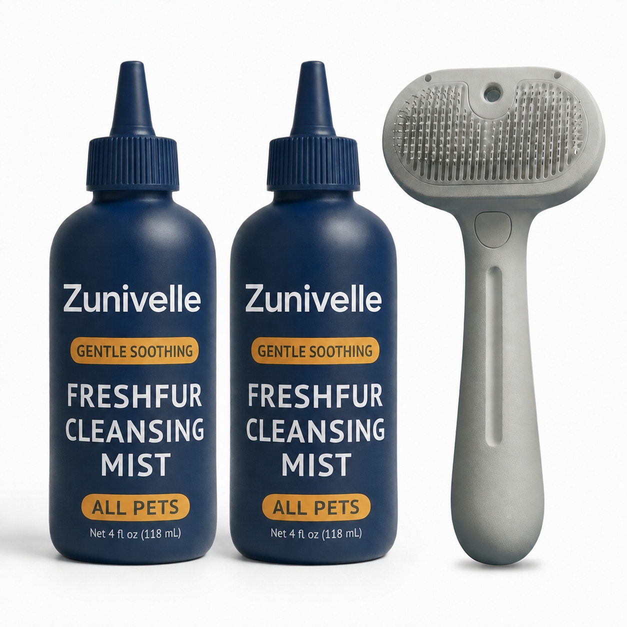 1 Grooming Brush + 2 Bottles Care Solution